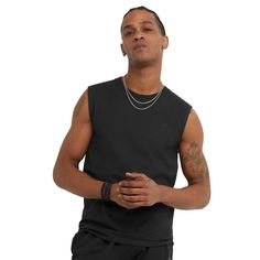 PRICES MAY VARY. THE FIT - Standard-fit men's muscle tee. THE FEEL - Soft 5.5 oz. cotton or cotton blend that's been ring-spun for softness. THE LOOK - Ribbed collar and sleeveless silhouette offer a classic muscle tee look. YOU'VE GOT OPTIONS - From bold colors to basic black muscle tees for men. SPOT THE C - Iconic C logo hits at the chest while C logo patch is stamped at the back neck. EASY CARE - Machine wash shirt on cold with like colors for easy care that reduces energy use. Athleisure Cotton Tank T-shirt, Cotton Tank T-shirt For Athleisure, Cotton Sleeveless Athleisure T-shirt, Relaxed Fit Crew Neck Muscle Tee With Moisture-wicking, Relaxed Fit Cotton Muscle Tee For Athleisure, Cotton Relaxed Fit Muscle Tee For Athleisure, Casual Cotton Muscle Tee With Moisture-wicking, Casual Cotton Muscle Tee For Workout, Basic Cotton Muscle Tee For Workout