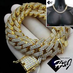 Find ideas๏ฟฝand inspiration for 20 MEN 14K GOLD PLATED ICY BLING CZ 14MM GOLD MIAMI CUBAN CURB NECKLACE*BGN6, Fashion Jewelry Diamond Cuban Link Necklace With Bling, Gold Cuban Link Jewelry With Cubic Zirconia, Luxury Diamond Jewelry For Streetwear, Iced Out Cubic Zirconia Jewelry For Streetwear, Streetwear Iced Out Jewelry With Cubic Zirconia, Streetwear Iced Out Cubic Zirconia Jewelry, Diamond Cuban Link Necklace For Streetwear, Gold Cuban Link Bracelet With Bling, Cuban Link Diamond Necklace For Streetwear