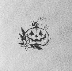 a black and white drawing of a pumpkin