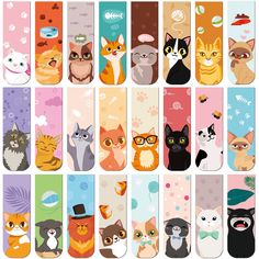 PRICES MAY VARY. Package Includes: you will get 48 pieces of cats magnetic bookmarks in 24 diverse styles, 2 pieces for each style; Sufficient quantity and elegant designs can meet your daily use and replacement, you can also share them with your friends and classmates, they will like these magnetic bookmarks very much Proper Size: each of the magnetic bookmark is approx. 12 x 4 cm/ 4.72 x 1.57 inches, its folded dimension is approx. 6 x 2 cm/ 2.36 x 0.79 inches, small and lightweight, suitable Reading Supplies, Print Book Design, Cat Art Painting, Page Markers, Bookmark Craft, Doodle Inspiration, Animal Book, Cute Bookmarks, Animal Mugs