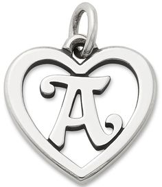 Heart Initial Charm Keep your initials and the initials of loved ones close with you wherever you go. Originally released in 1982&#x2C; this classic James Avery heart charm in sterling silver is available in letters A-Z. Product Specifications: Sterling silver0.625" diameterAvailable in letters A through ZMade in the USA Anniversary Heart Charm With Initial Pendant, Anniversary Heart Charm Initial Pendant, Anniversary Heart Charm And Initial Pendant, James Avery Bracelet, Pandora Bracelet Charms Ideas, James Avery Charms, Pandora Bracelet Charms, James Avery, Jewelry Essentials