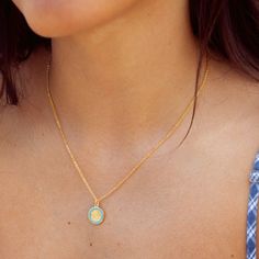 You asked, we listened! Introducing our new Gold Baby Blue St. Christopher Necklace. Crafted with a stunning baby blue enamel rim, this necklace is the latest addition to our classic collection. Now available in even more colors, our Gold St. Christopher Necklaces are perfect for any occasion. Limited quantities available, so grab yours while you can! - 1/2” 14k Gold Plated stainless steel medallion - 18" cable chain with 2.5" extender - Get Back stamp Ensures Authenticity St Christopher Necklace, St Christopher, Gold Baby, Classic Collection, Cable Chain, Baby Blue, Ring Earrings, Silver Gold, Gold Plate