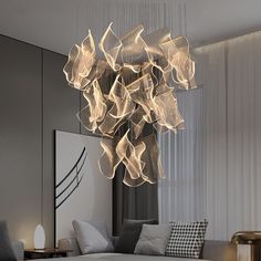 Novelty Ceiling Flame Chandelier Chandelier Living Room Modern, Pendant Lamp Dining, Room Hanging Lights, Acrylic Chandelier, Modern Led Lighting, Hall Lighting, Light Guide, Decor Ikea, Acrylic Led