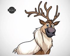 a cartoon reindeer with antlers on its head