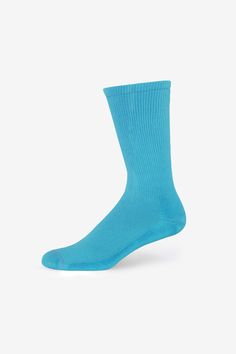 With extra cushion on the pad of the foot and a lighter knit on the top, this sock is sure to keep your feet dry and comfortable without crowding your foot. The mid-height on the rib can be worn either pulled up or scrunched down for a more causal fit, the foldover hem will make sure it stays put. A deep Y-Gusset makes the heel deeper to assure it won't drift during the day. These socks have been Garment Dyed to match or mix and match with your favorite basics. Made in Los Angeles, Calif. Our ex Comfortable Solid Sports Socks, Comfortable Sporty Blue Socks, Casual Breathable Solid Color Socks, Blue Anti-odor Sporty Socks, Comfortable Blue Sports Socks, Blue Stretch Sporty Socks, Sporty Stretch Blue Socks, Sporty Blue Stretch Socks, Blue Anti-odor Sports Socks