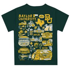 Let your kiddo look cool in his new Vive La Fete Impressions hand sketched artwork boys tee shirt. Let him play, go to the game, and cheer loudly and proudly with his Baylor University Bears gear by Vive La Fete.Celebrate and cheer on game day with our classic design Baylor University Bears Short Overstitched Crew Neck Sleeve Top. Officially Licensed product sold by Vive La Fete.This awesome graphics, fun and game day crew neck t-shirt features officially licensed Baylor University Bears colors Baylor University, Baylor Bear, Gold Shorts, Hand Sketch, Boy Tees, Tee Design, Look Cool, Favorite Team, Soft Knits