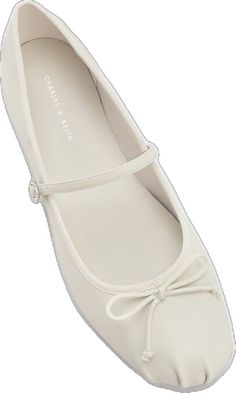 White Bow Ballet Flats With Round Toe, White Synthetic Ballet Flats For Spring, Spring White Synthetic Ballet Flats, White Flats With Bow And Round Toe, White Feminine Ballet Flats, Feminine White Ballet Flats With Flat Heel, White Feminine Ballet Flats For Spring, White Feminine Flats With Round Toe, White Mary Jane Ballet Flats With Closed Toe