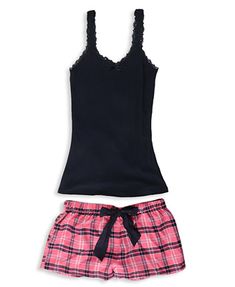 plaid shorts PJ set Shorts Pj Set, Cute Pj Sets, Pjs Shorts, Shorts Pjs, Cute Pjs, Cute Pajama Sets, Pyjama Sets, Pj Shorts, Short Pj Set