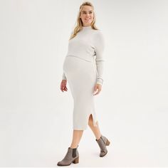 Sonoma Maternity Dress Ribbed Long Sleeve Size Small. Item Color Is In Black. Pic Is Just For Reference Of How The Dress Looks. Never Worn, But I Took Tags Off. Knit Maternity Dress, Casual Maternity Outfits, Nursing Sweater, Maternity Nursing Dress, Fall Maternity, Casual Maternity, Ribbed Dresses, Long Sleeve Turtleneck, Turtle Neck Dress