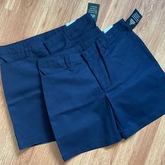 Bundle Of Two Navy Uniform Shorts. New With Tags. Hidden Adjustable Waist. Navy Uniform, Gap Kids Boys, Navy Uniforms, Toddler Girl Shorts, Champion Shorts, Black Windbreaker, Denim Jeggings, Polka Dot Shorts, Active Wear Shorts