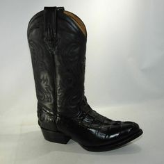 Sebastians Size 6.5-7 M Black Leather Heeled Cowboy Western Boots Mens Shoes Condition: New Without Box Store Demo Western Style Snip Toe Moto Boots For Formal Occasions, Western Style Snip Toe Moto Boots For Formal Wear, Western Style Formal Moto Boots With Snip Toe, Formal Western Moto Boots With Snip Toe, Black Work Boots With Goodyear Welt And Round Toe, Casual Black Boots With Goodyear Welt Construction, Black Moc Toe Work Boots With Rubber Sole, Black Snip Toe Work Boots With Vibram Sole, Black Work Boots With Vibram Sole And Snip Toe