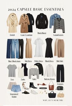 Chic Capsule Wardrobe, Capsule Wardrobe Women, Basic Essentials, Classic Capsule Wardrobe, Capsule Wardrobe Outfits, Fashion Capsule Wardrobe, Classic Style Outfits, Summer Capsule Wardrobe, Capsule Outfits