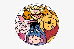 winnie the pooh and friends patch on a white background with an image of cartoon characters