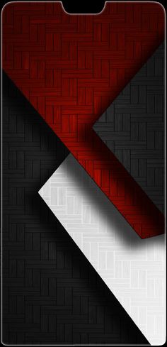 an abstract black and red wallpaper with white lines in the center on a dark background