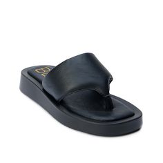 Beach by Matisse-Izzie Sandal Get cuddled non-stop with this Beach by Matisse Izzie sandal. Be it the puffy thong straps, comfy toe posts, padded footbeds, or the solid platform and heel, you'll love to wear this vegan thong sandal all day. Non Stop, Thong Sandals, Black Sandals, Sandals, Heels, How To Wear, Black