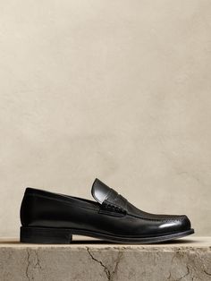 Men's Shoes - Shop All | Banana Republic Elegant Tassel Loafers With Moc Toe For Office, Elegant Office Tassel Loafers With Moc Toe, Timeless Formal Moccasins With Brogue Detailing, Timeless Tassel Loafers With Leather Lining For Semi-formal Occasions, Timeless Semi-formal Tassel Loafers With Leather Lining, Masculine Formal Loafers With Leather Sole, Timeless Goodyear Welted Moccasins For Office, Timeless Formal Moccasins With Rubber Sole, Elegant Business Casual Tassel Loafers With Rubber Sole