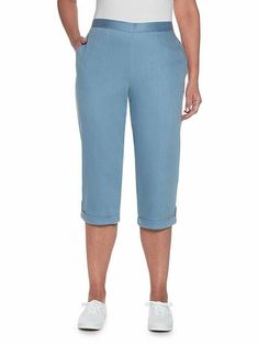 Alfred Dunner Women's Blue Lagoon Capri 12 NEW Slim Leg Pants, Capri Blue, Color Photo, Alfred Dunner, Blue Lagoon, Tag Sale, Cornflower Blue, Trouser Pants, Slim Legs