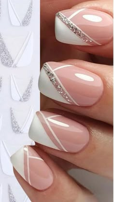 Manicure Nail Designs, French Manicure Nails, Colorful Nails, Pretty Nail Art Designs, Wedding Nails Design, Nail Art Wedding, White Nail, Nagel Inspo