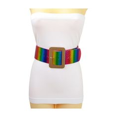 Style : Fashion / High waist or HipCondition : Brand NewColor : Rainbow metallic pink, blue, green, purple, yellow faux leather + gold metal buckle Size: One Size Belt - Adjustable Can Fit Size Small - Medium Waist Size: About 27" - 35"Belt Width : About 2 5/8" width Brand New Trendy Urban Women Waistband Spring Summer Winter Fall Modern All Year Around Collection Ladies Fashion Feminine Style Sexy Popular Premium Belt - Celebrity perfect for day or night classic look or happy party time Brand n Multicolor Adjustable Belt For Spring, Adjustable Multicolor Belts For Spring, Adjustable Multicolor Belt For Spring, Multicolor Fabric Belt For Summer, Casual Multicolor Fabric Belt, Casual Multicolor Adjustable Belt, Fashion Feminine, Belt Gold, Happy Party