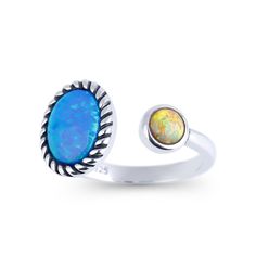 Two opal stones in different colors are showcased in this ring representing couples in love will be together always and forever.This ring is a open ring but can't be adjusted. You can choose your size according to the size guide.Weight: 2.92 gWidth: 11.7 mmHeight: 2.78 mmThickness: 2.71 mmMaterial: Plating Color: Silver Adjustable Opal Promise Ring, Adjustable Opal Ring For Anniversary, Adjustable Open Opal Ring With Gemstone, Adjustable Opal Rings For Gifts, Adjustable Opal Gemstone Ring, Opal Gemstone Open Ring, Opal Open Ring For Promise, Adjustable Opal Ring With Birthstone, Adjustable Opal Ring With Open Design