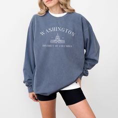 Washington DC Sweatshirt Comfort Colors D.C. Crewneck Washington DC Gift Washington Travel Capitol Shirt District of Columbia Sweatshirt PRODUCT DETAILS 80% ring-spun cotton, 20% polyester Medium-heavy, garment-dyed fabric Relaxed fit Unisex, crewneck sweatshirt Comfort Colors brand SIZING Unisex sizing Please refer to the size chart in listing images to ensure correct fit CARE INSTRUCTIONS Machine wash cold Wash with similar colors Tumble dry low Do not iron Do not dry clean PROCESSING & SHIPPING Please allow 2-8 days for your order to be processed and shipped Please confirm correct shipping address before placing your order. Once an order is placed, we may not be able to change the shipping address. RETURNS & EXCHANGES All orders are final, unless your item(s) arrive damaged If something Gray Crew Neck Top For Campus, Basic Crew Neck Top For College, Crew Cotton Tops For Campus, Crew Neck Cotton Tops For Campus, Crew Shaped Cotton Tops For Campus, Cotton Crew Neck Tops For Campus, Jesus Clothing, Columbia Sweatshirt, Christian Homeschool