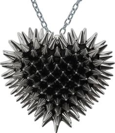 Black Spiked Jewelry As Gift, Black Spiked Jewelry For Gifts, Black Spiked Jewelry Gift, Edgy Heart-shaped Silver Jewelry, Edgy Heart Pendant Necklace As Gift, Edgy Silver Heart-shaped Necklace, Edgy Silver Heart-shaped Jewelry, Edgy Heart Pendant Necklace For Gift, Edgy Silver Jewelry With Heart Charm