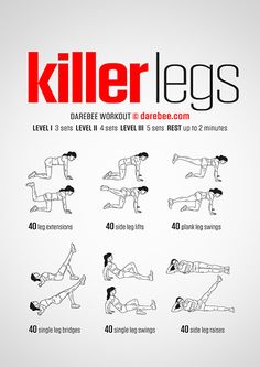 a poster with instructions on how to do killer legs