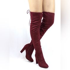 Vince Camuto Tapley Thigh-High Block Heel Boot (Women) Purple 01, Size 7 M Item: #6843382 They Are Narrow Fit New Still In Box Retails For $179 Vince Camuto The Tapley Is A Chic Thigh-High Boot That's Elevated By An On-Trend Block Heel That's Both Comfortable And Stylish. Love These Boots!! They Fit Well Over Jeans, Leggings. I Highly Recommend For Ladies With Thicker Calves Or A Bit Of A Wide Foot Like Me, Purchasing Half A Size. The Toe Box Does Runs Small. Narrow Fit They Fit Nicely And Look Red Thigh High Boots, Thick Calves, Heel Boot, Jeans Leggings, Block Heel Boots, Vince Camuto Shoes, Thigh High Boots, Thigh High, Dream Wardrobe