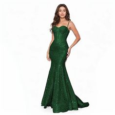 Lasaky - Chic Solid Color Waist Suspender Style Host Banquet Maxi Evening Dress Formal Gown Sparkly Formal Dress, Sequin Prom Dresses Long, Emerald Green Prom Dress, Long Party Gowns, Maxi Evening Dress, Prom Dresses Long Mermaid, Spaghetti Strap Prom Dress, Corset Dress Prom, Evening Party Gowns