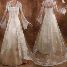 wedding dress with long sleeves and lace