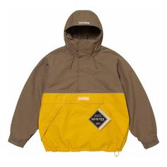 Supreme GORE-TEX Anorak 'Yellow Brown' SUP-SS24-010 Yellow Winter Parka With Pockets, Yellow Hooded Jacket For Fall Streetwear, Fall Streetwear Yellow Hooded Jacket, Yellow Windproof Windbreaker For Outdoor, Functional Yellow Windbreaker For Outdoor Activities, Yellow Functional Windbreaker For Outdoor Activities, Functional Yellow Windproof Windbreaker, Yellow Outdoor Hooded Jacket With Adjustable Hood, Yellow Hooded Jacket With Adjustable Hood For Outdoor