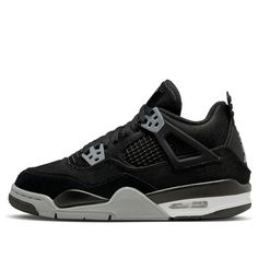 The Air Jordan 4 Retro SE 'Black Canvas' is a unisex sneaker that is perfect for any activity. Its sleek silhouette and rubber sole make it a comfortable and stylish choice. The black and gray colorway is inspired by the iconic basketball star Michael Jordan and his relentless pursuit of excellence. This sneaker is perfect for kids who want to stay active and look great while doing it. The Air Jordan 4 Retro SE 'Black Canvas' is a timeless classic that will never go out of style. (AJ4/SNKR/Mid Top/Basketball) Sporty Air Jordan 4 Fade-resistant For Streetwear, Modern Air Jordan 4 High-top For Sports, Casual Air Jordan 4 Breathable For Streetwear, Low-top Fade-resistant Air Jordan 4 For Streetwear, Modern High-top Air Jordan 4 For Sports, Sporty Air Jordan 4 For Streetwear With Rubber Sole, Sporty Air Jordan 4 With Rubber Sole For Streetwear, Air Jordan 4 Fade-resistant For Streetwear, Fade-resistant Air Jordan 4 For Streetwear