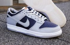 WMNS Dunk Low SP "College Navy Grey" Nike Dunk Low Sp, Sb Dunk Low, Nike Dunk Low, Dunk Low, Nike Dunks, Nike Air Force Sneaker, Retro Inspired, Designer Shoes, Sneakers Nike