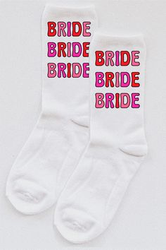 bride socks, bride tribe socks, bridesmaid socks, wedding gift, bridesmaid proposal, bridesmaid box, monogram gift, custom gift, wedding shower, wedding shower gift, bridesmaid, bride, wedding gift, bridesmaid gift, bridal party socks, bridal party gift, wedding socks, bride tribe, I do crew, bride tribe shirts, I do crew shirts, bride's babes, bachelorette party, bachelorette party shirts, monogram pajamas, getting ready gift, women's loungewear, women's socks, custom socks, custom text socks Wedding Socks Bride, I Do Crew Shirts, Monogram Pajamas, Bride Socks, Bridesmaid Socks, Bride Tribe Shirt, Monogrammed Pajamas, Sock Company, Wedding Socks