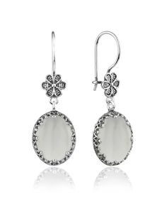 "Looking for a unique and elegant addition to your jewelry collection? These Filigree Art 925 Sterling Silver Women Dangle Drop Earrings are just what you need.  Handmade with the finest solid silver and Mother of Pearl gemstones, these chandelier earrings are sure to catch the eye of anyone who sees them. Whether you're dressing up for a special occasion or just adding a touch of sophistication to your everyday look, these earrings are a perfect choice. So why wait? Treat yourself or someone special to these stunning earrings today! The gemstones are 12x16 mm double-side faceted or cabochon oval cut. The length of the earrings is 1.70\" / 4.30 cm and the width is 0.60\" / 1.50 cm. Rose quartz is often associated with love and is believed to be a powerful stone for healing emotional wounds Elegant Sterling Silver Chandelier Earrings With Gemstones, Sterling Silver Hallmarked Chandelier Earrings, Hallmarked Sterling Silver Chandelier Earrings, Elegant Oval Sterling Silver Earrings, Elegant Silver Gemstone Chandelier Earrings, Elegant Silver Chandelier Earrings With Gemstones, Elegant Oval Nickel-free Earrings, Elegant Nickel-free Oval Earrings, Classic Sterling Silver Chandelier Earrings