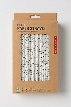 birch paper straws in a cardboard box