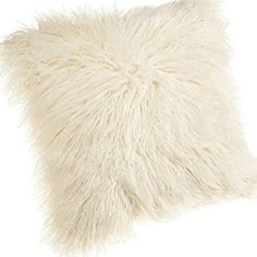 a white furry pillow on a white background