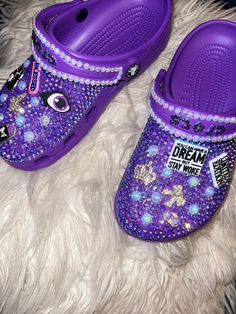 Customizable bling crocs are made to order! These can be made in kids or adults. Please reach out to me regarding specific colors or charms you would like on your blinged out crocs. Junk Crocs, Croc Decor Ideas, Blinged Out Crocs, Croc Decor, Bling Crocs, Strawberry Soda, Croc Charms, Diy Shoes, Clogs Shoes