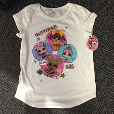 Nwt Lol Surprise Dolls Glitter Shirt . Junior Girls Xl . Limited Edition. Cute Crew Neck Top With Glitter Print, Pink Casual Top With Glitter Print, White Glitter Print Crew Neck Top, Casual Pink Tops With Glitter Print, Casual White Glitter Print Top, Casual White Top With Glitter Print, White Casual Top With Glitter Print, Cotton Glitter Short Sleeve Tops, Casual Short Sleeve Glitter Tops