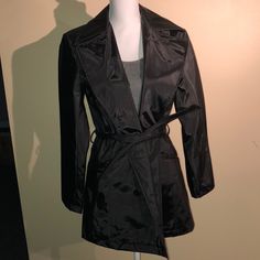 Never Worn! Colebrook & Co. Plaid Interior Similar To Burberry. Removable Waist Tie. Black And Waterproof/ Rain Resistant. Comment For A Bundle! Ask Any Questions Below, And You Will Be Answered In 24 Hours. Happy Poshing! Sleek Black Belted Outerwear, Black Belted Outerwear For Night Out, Solid Outerwear For Night Out In Fall, Black Sleek Double-breasted Outerwear, Sleek Double-breasted Spring Outerwear, Sleek Black Double-breasted Outerwear, Sleek Black Outerwear For Spring, Sleek Black Spring Outerwear, Winter Outerwear With Lapel Collar For Night Out