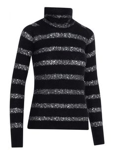 Composition: 40% Mohair, 34% Polyester, 21% Polyamide, 3% Wool, 2% Metallic Fiber Black Wool Sweater, Versace Sweatshirt, Versace Belt, Versace Shirt, Androgynous Fashion, Striped Turtleneck, Saint Laurent Paris, Tory Burch Shoes, Knitwear Women