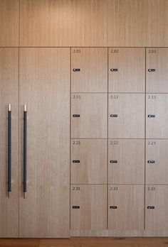 the lockers are all lined up and ready for someone to put their name on