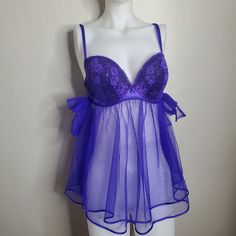 Victoria's Secret Purple Babydoll - 36d Nwt. Never Worn. Beautiful And Sexy With Sheer Bottom And Bows On The Sides. Adjustable Straps And Back Closure. Bundle Your Likes To Save Even More! Purple Lace Fitted Sleepwear, Fitted Purple Lace Sleepwear, Fitted Purple Coquette Sleepwear, Fitted Purple Sleepwear With Built-in Bra, Purple Sleepwear With Built-in Bra For Night, Victoria's Secret Purple Sleepwear For Bedtime, Victoria's Secret Purple Night Sleepwear, Fitted Sheer Purple Sleepwear, Purple Sheer Sleepwear For Night