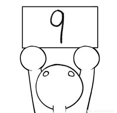 the number one is placed on top of a piece of paper with an animal head