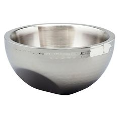 a large metal bowl on a white background