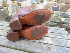 "Vtg 1970's Frye Dark Brown Western Boots, Heeled Ladies Boots, Leather Riding Boots sz 5 1/2 B This is a great pair of vintage ladies Frye Riding Boots. Known for their quality boots, these Frye Western Style Pull-On Boots are no exception. They are almost a deep reddish brown color with some distressing which I really like. These boots are well marked with the Frye mark at the heel of the boot as well as on the inside. Made of very thick and durable leather, these boots are certain to last for Vintage Goodyear Welted Boots With Almond Toe, Vintage Snip Toe Boots With Rubber Heel Cap, Vintage Goodyear Welted Boots With Round Toe, Vintage Plain Toe Boots With Leather Lining, Vintage Moto Boots With Leather Sole And Plain Toe, Vintage Moto Boots With Leather Lining And Plain Toe, Vintage Moto Boots With Snip Toe And Leather Lining, Vintage Moto Boots With Goodyear Welt And Snip Toe, Vintage Snip Toe Moto Boots With Leather Lining