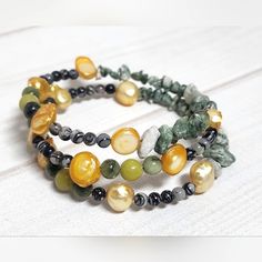 *New Without Tags *Handmade Beaded Wrap Bracelets, Wrap Bracelets, Beaded Wraps, Bracelets Handmade Beaded, Bracelet Handmade, Womens Jewelry Bracelets, Green Yellow, Beaded Bracelet, Wrap Bracelet