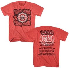 "Cheap Trick Men's T-Shirt by American Classics This Illinois-based rock group founded in 1973, in a roundabout way they first found fame in Japan before more widespread acclaim. Cheap Trick still are renown live performers, they have toured consistently, well over 5,000 gigs til now. If you have ever been to a Cheap Trick show you'll instantly recognise the Cheap Trick Men's T-Shirt, vintage concert merch t-shirts. What's included: Red Heather printed t-shirt Available in sizes (S, M, L, XL, 2X Cheap Trick, Music Tees, Tour Merch, Rock Concert, Concert Tees, Gift For Music Lover, Tee Shirt Homme, Music Concert, Vintage Band