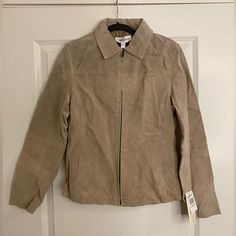 Brand New With Tags Leather Jacket From Boston Harbour! Gorgeous Taupe Color. Beige Casual Leather Jacket For Work, Casual Beige Leather Jacket For Work, Fitted Beige Leather Jacket, Casual Style, Fitted Beige Leather Jacket Casual Style, Beige Fitted Leather Jacket, Taupe Color, Leather Jackets, Boston, Jackets For Women