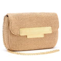 Brand New Lauren Merkin Iris Raffia Clutch Natural. Woven In Raffia And Finished With Polished Gold-Tone Hardware, This Clutch Strikes A Balance Between Casual Ease And Evening Elegance. The Magnetic Flap Has An Enameled Bar Accent, And The Lined Interior Has A Zip Pocket. The Chain Strap Can Be Tucked Inside The Bag When Not In Use. Dust Bag Included. Made In Nyc. Height: 6in / 28cm Length: 9in / 23cm Depth: 2in / 13cm Strap Drop: 20in / 51cm Raffia Clutch, Cream And Gold, Chain Strap, Zip Pockets, Dust Bag, Gold Tones, Bag Lady, Shoulder Bag, Brand New